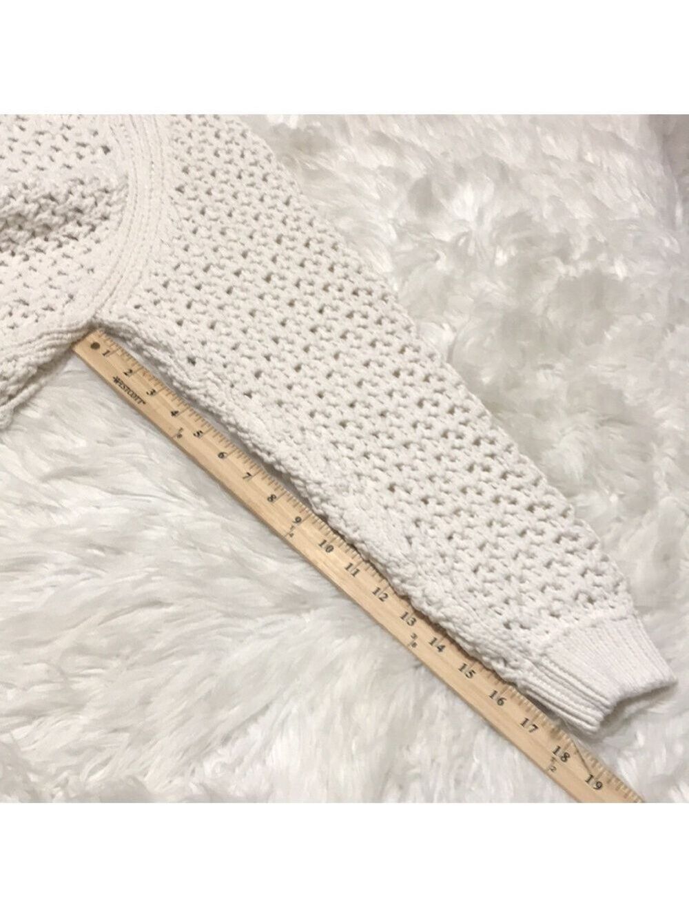 ZARA OPEN BACK White CROPPED SWEATER SZ MEDIUM - Picture 11 of 11